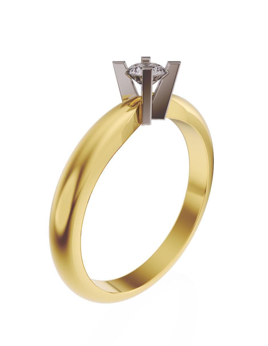 Anillo de compromiso de oro 14 k Fonelli diamante
