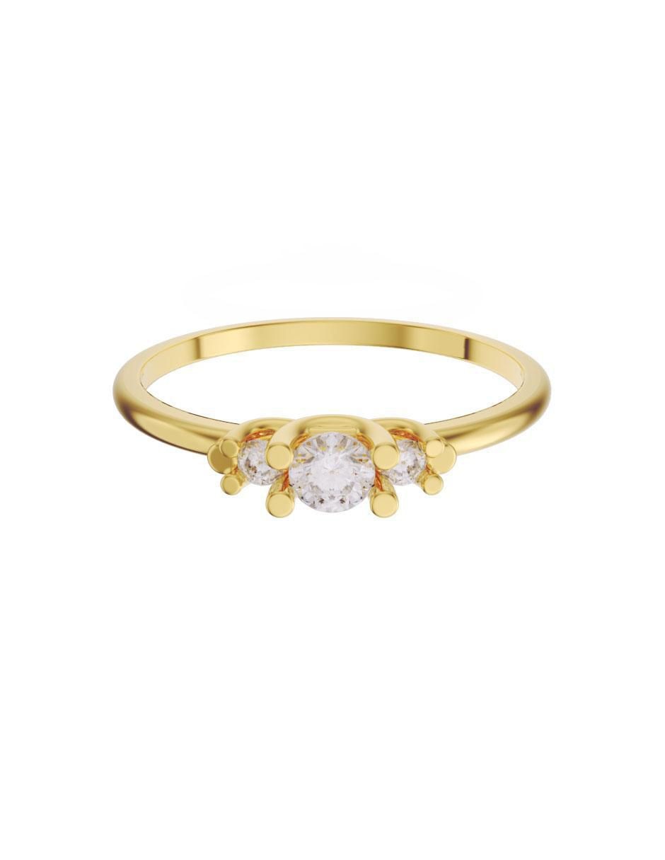 Anillo de compromiso de oro 14 k diamante