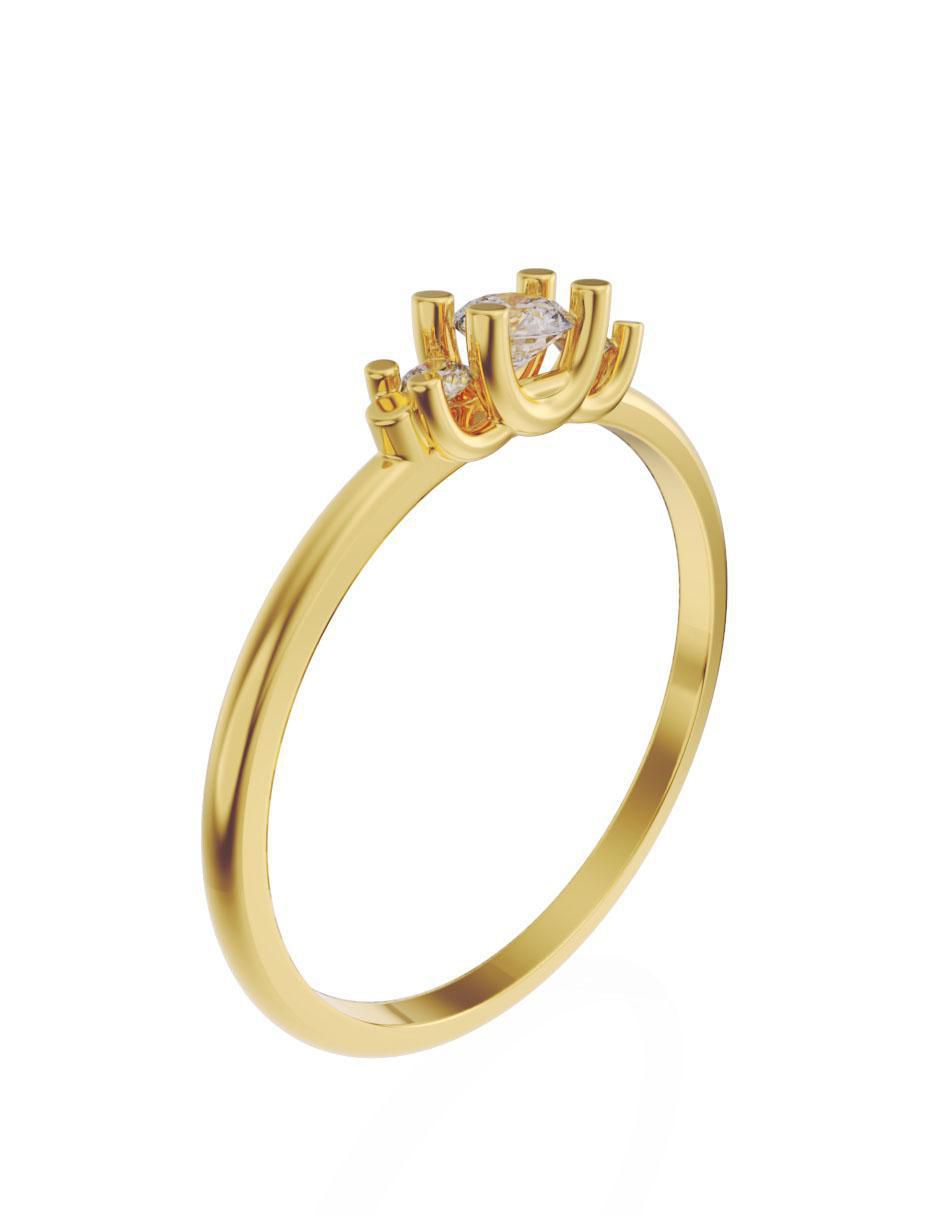 Anillo de compromiso de oro 14 k Fonelli diamante