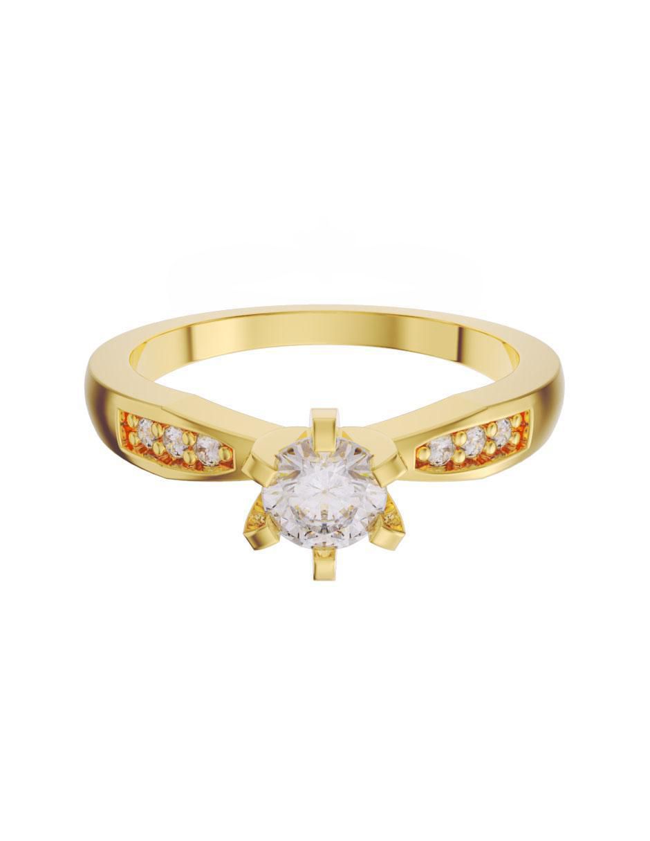 Anillo de compromiso de oro 14 k diamante