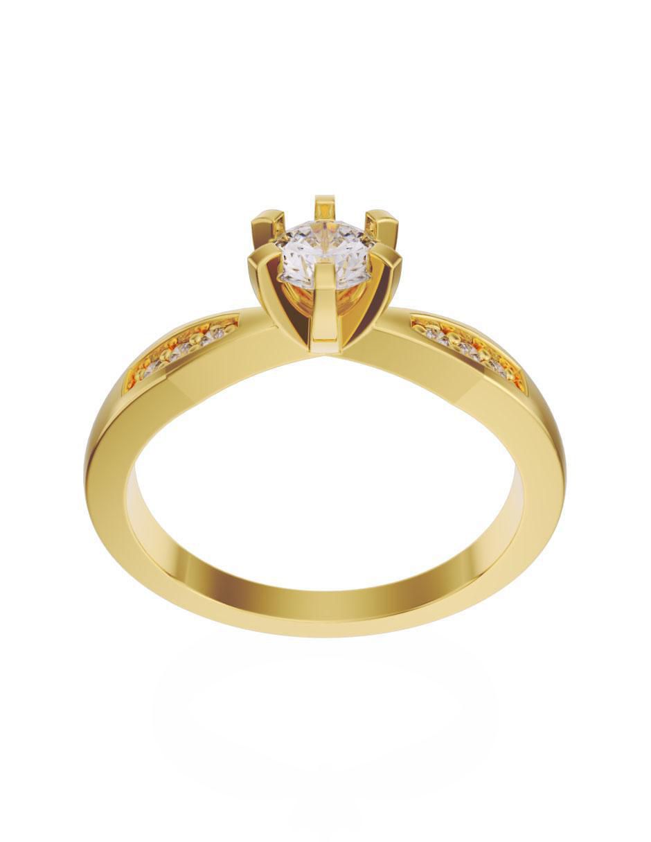 Anillo de compromiso de oro 14 k Fonelli diamante