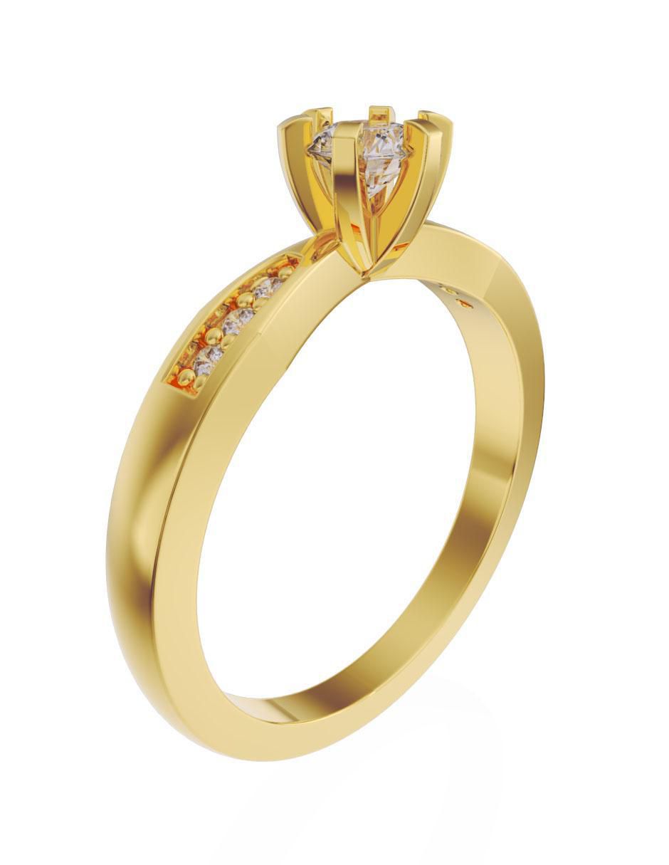 Anillo de compromiso de oro 14 k Fonelli diamante