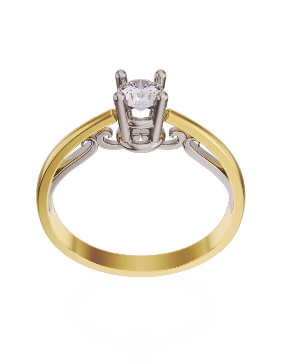 Anillo de compromiso de oro 14 k Fonelli diamante