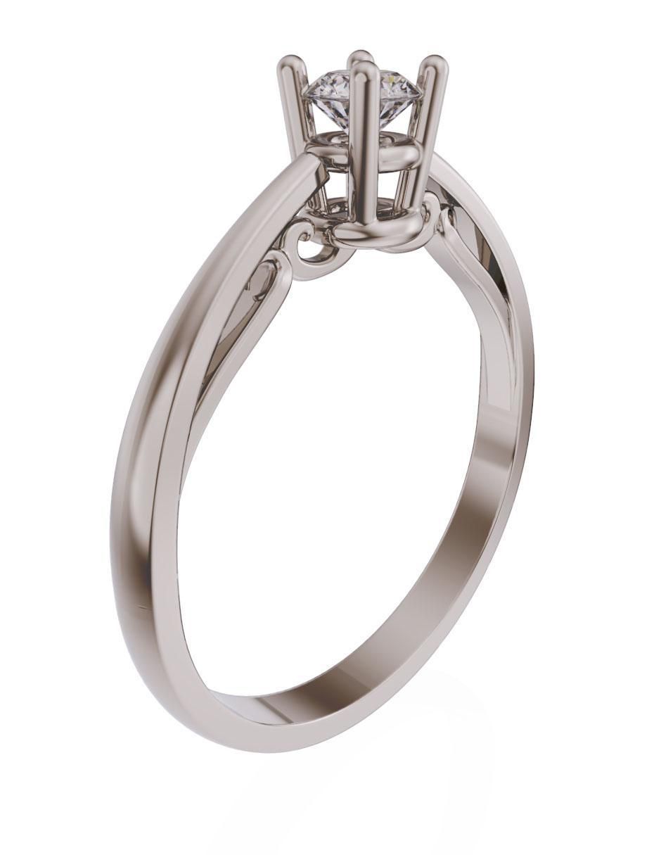 Anillo de compromiso de oro 14 k diamante 3