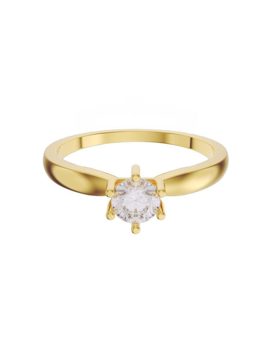 Anillo de compromiso de oro 14 k diamante