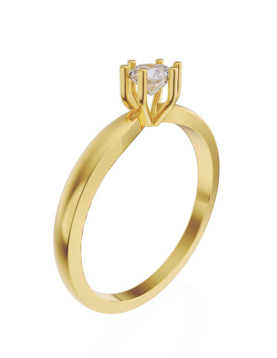 Anillo de compromiso de oro 14 k Fonelli diamante