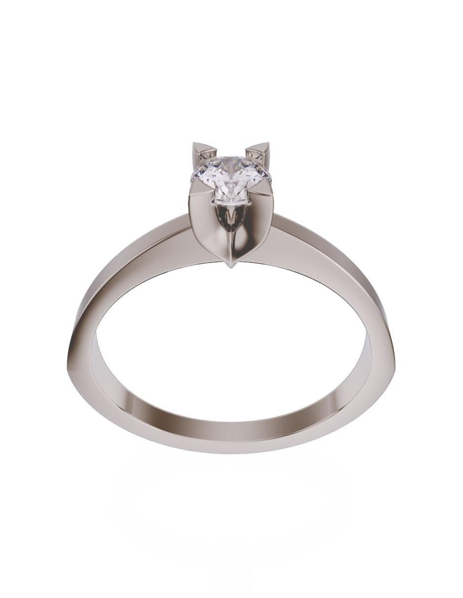 Anillo de compromiso de oro 14 k diamante 2