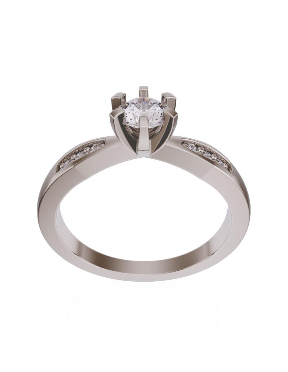 Anillo de compromiso de oro 14 k diamante 2