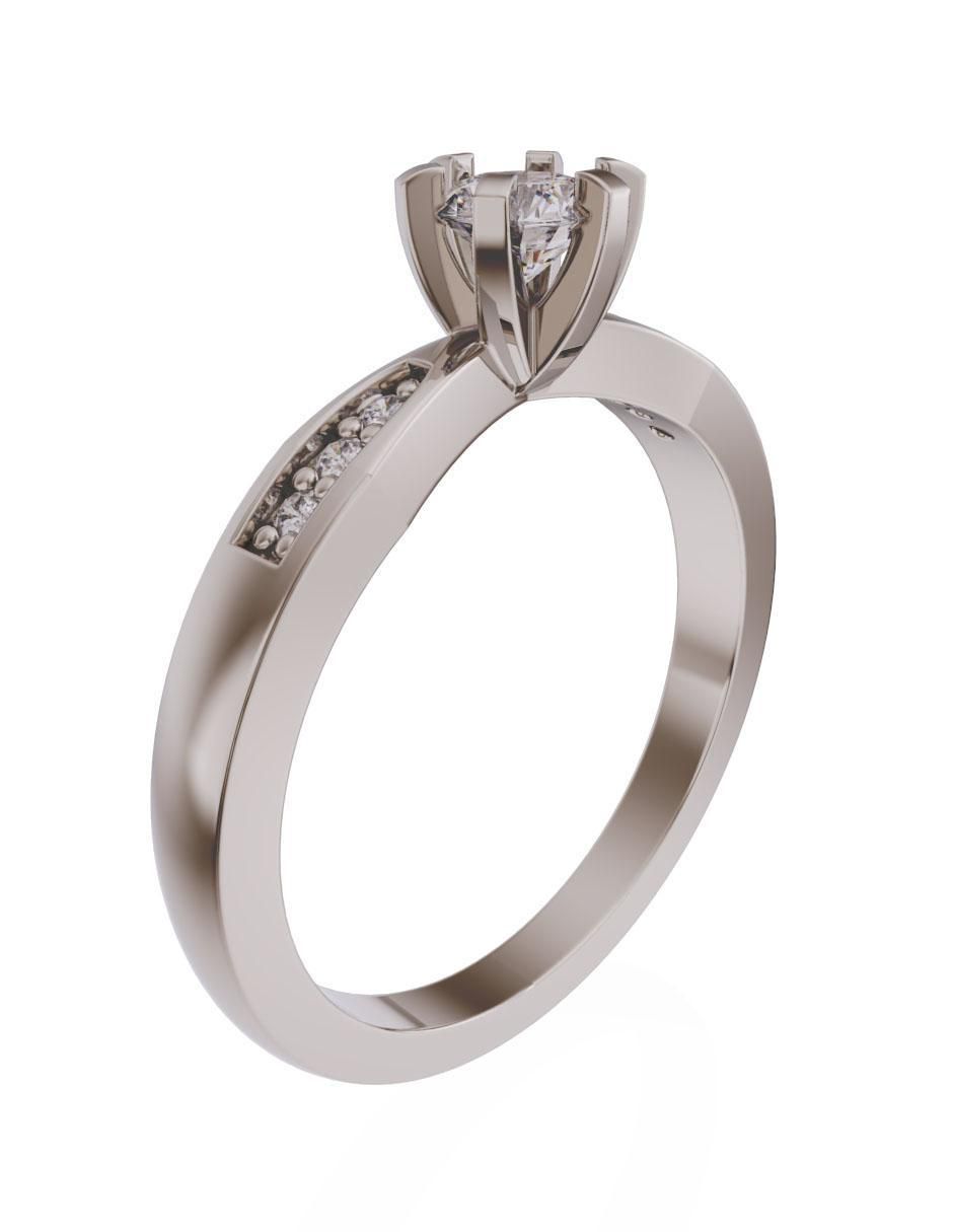 Anillo de compromiso de oro 14 k diamante 3