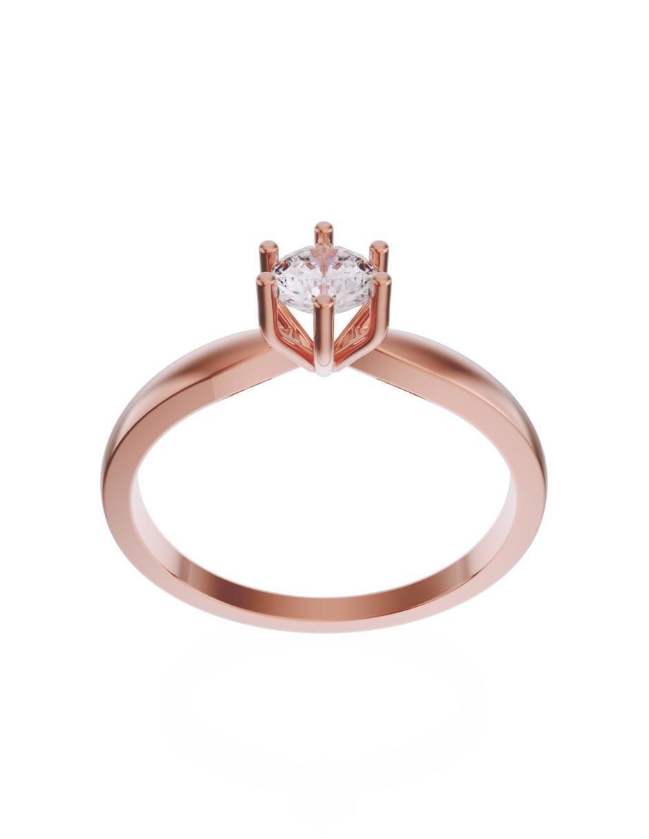 Anillo de compromiso de oro 14 k diamante 2