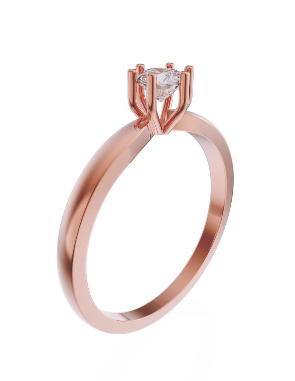 Anillo de compromiso de oro 14 k diamante 3