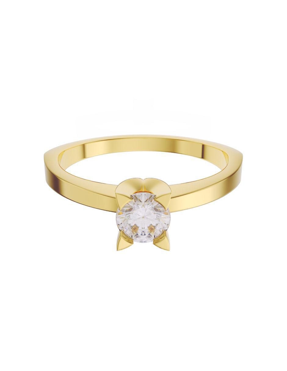 Anillo de compromiso de oro 14 k diamante