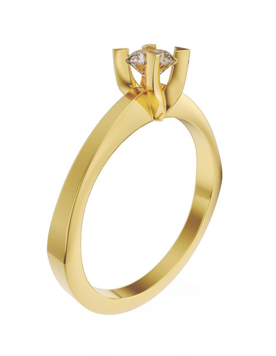 Anillo de compromiso de oro 14 k Fonelli diamante