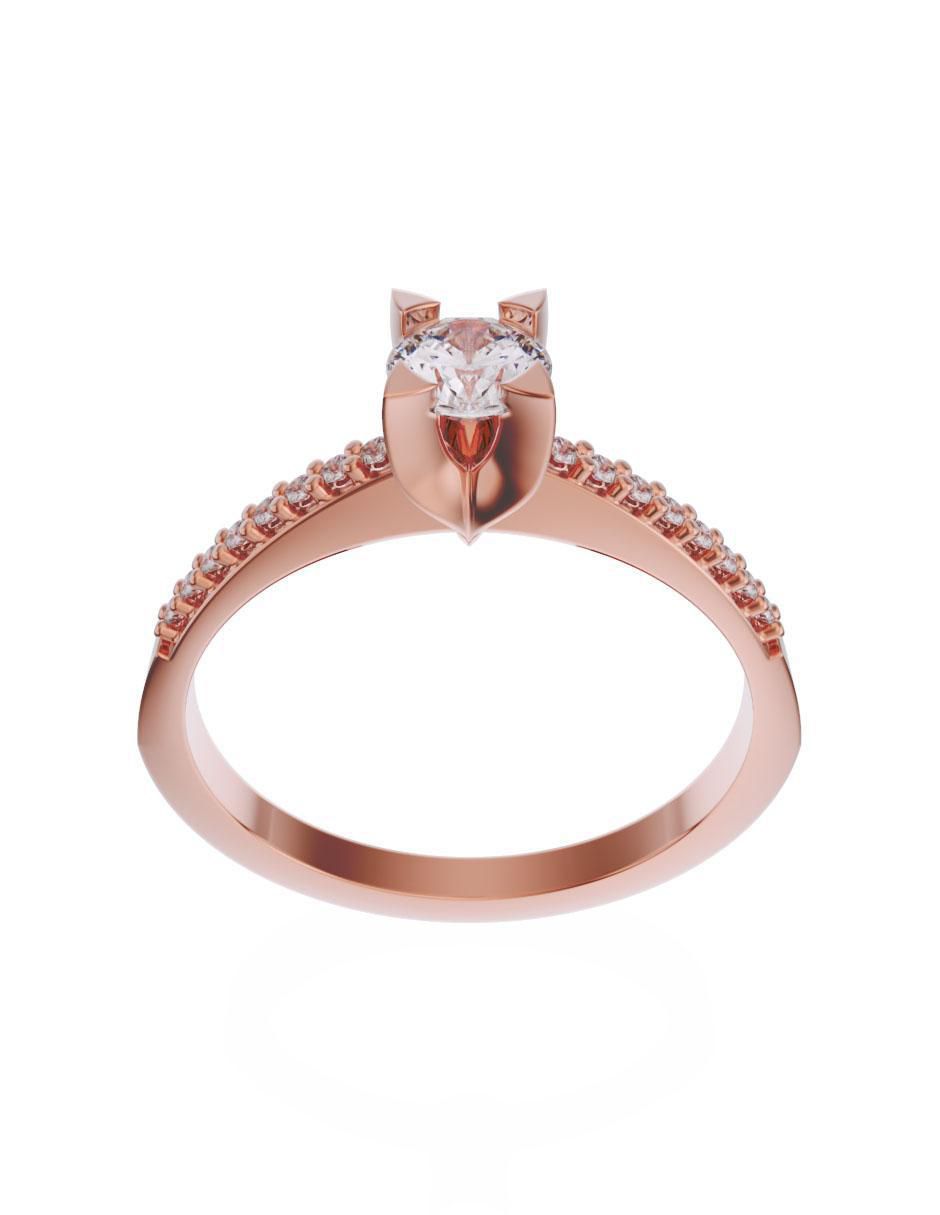 Anillo de compromiso de oro 14 k diamante 2