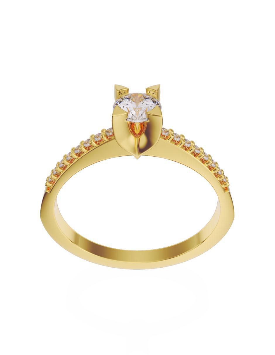 Anillo de compromiso de oro 14 k Fonelli diamante