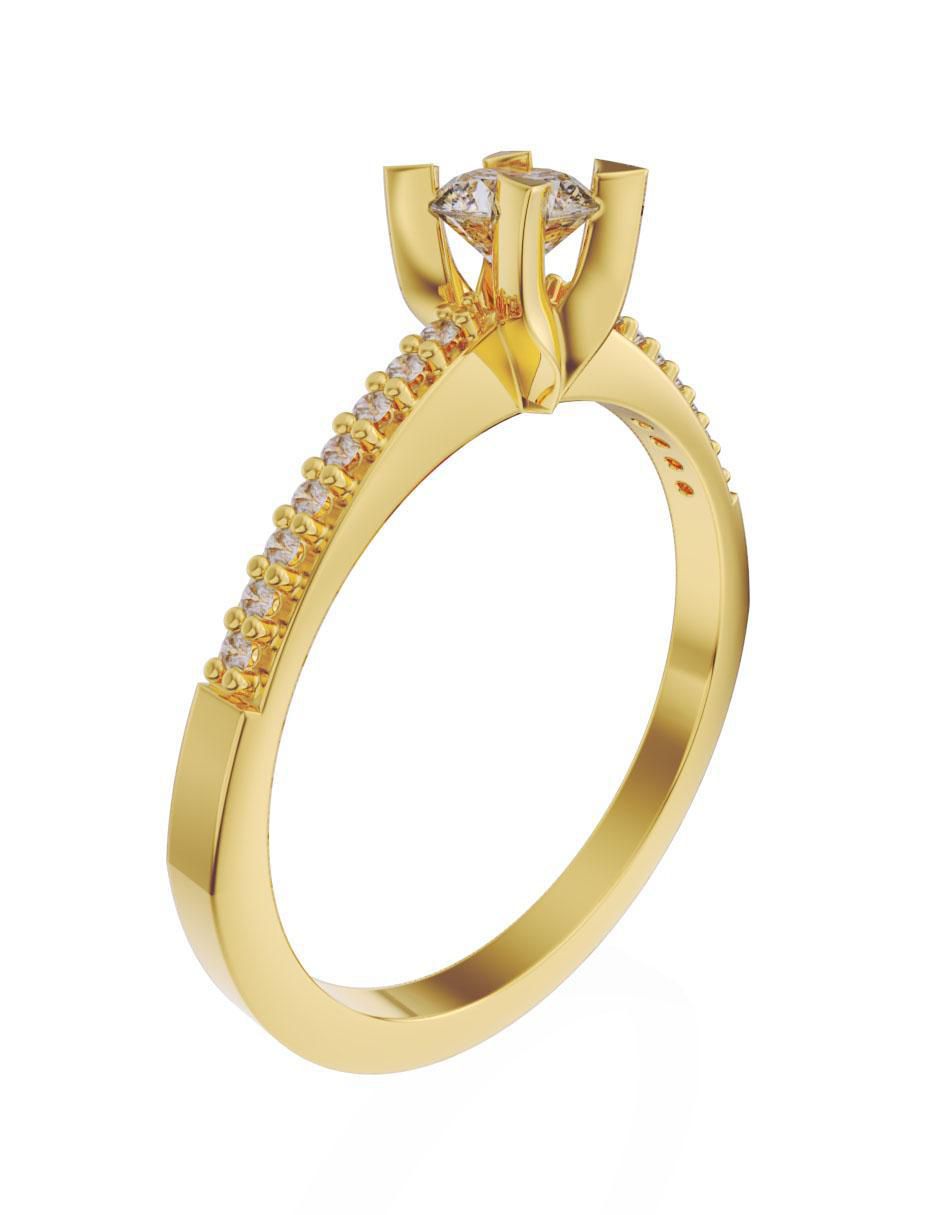 Anillo de compromiso de oro 14 k Fonelli diamante