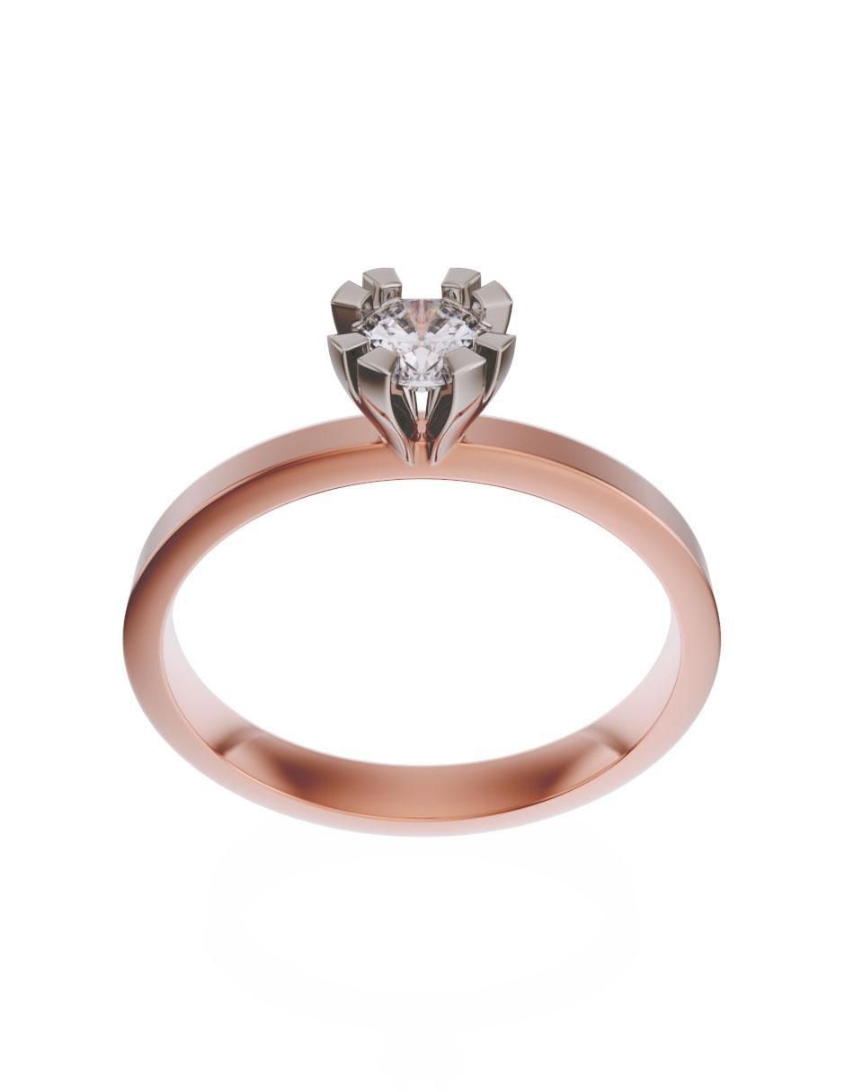 Anillo de compromiso de oro 14 k diamante 2