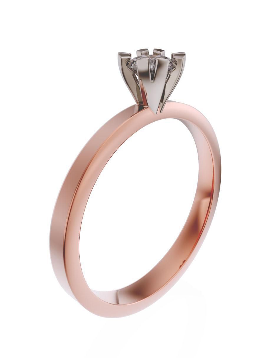 Anillo de compromiso de oro 14 k diamante 3
