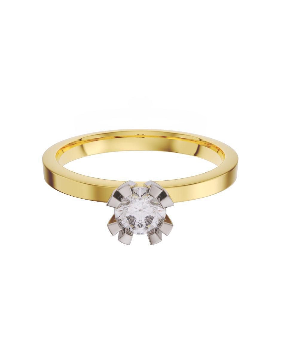 Anillo de compromiso de oro 14 k diamante