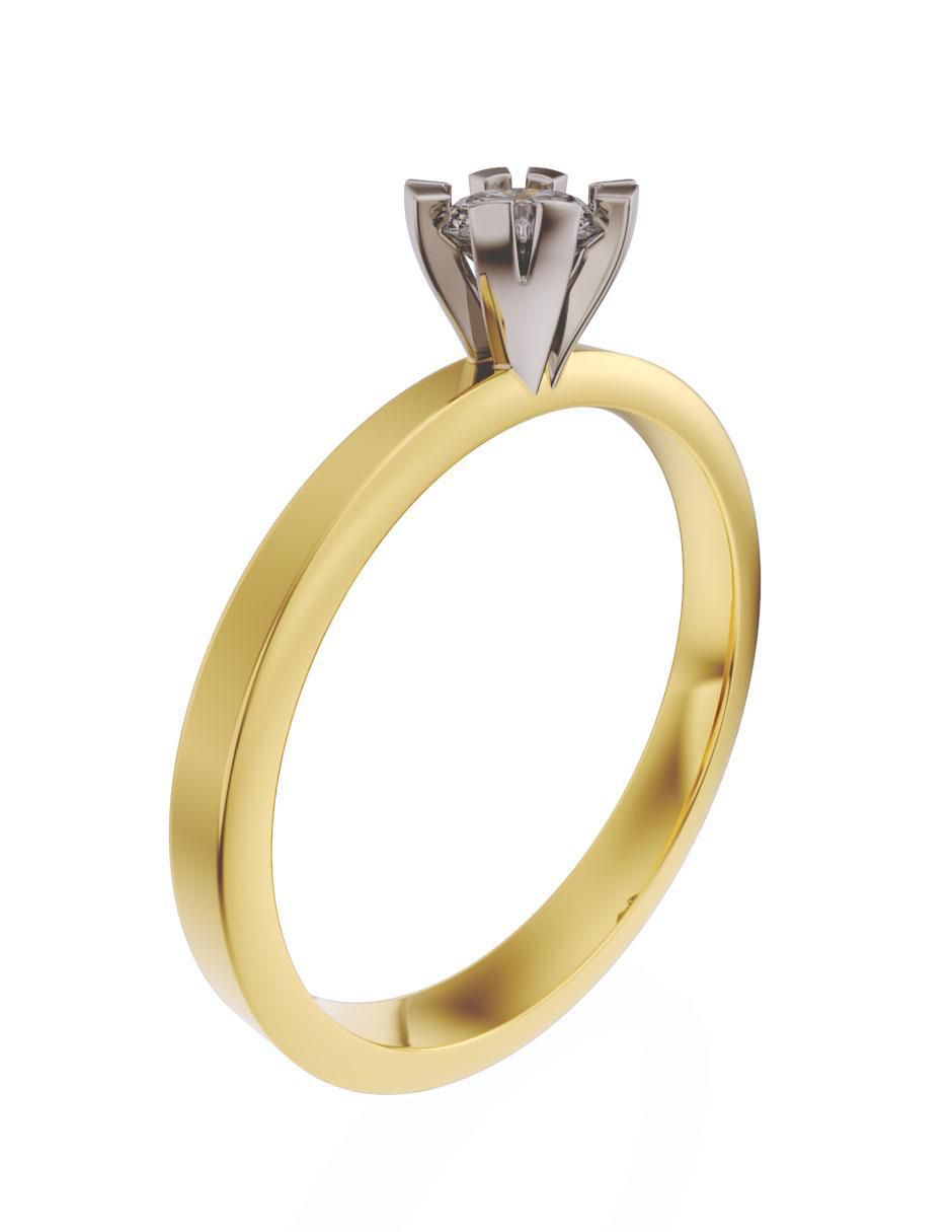 Anillo de compromiso de oro 14 k Fonelli diamante