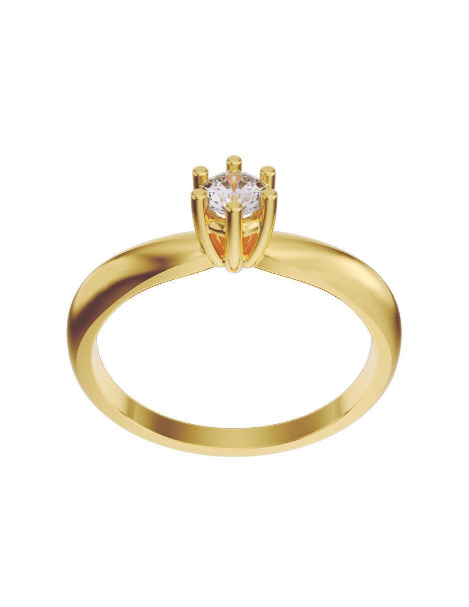 Anillo de compromiso de oro 14 k Fonelli diamante