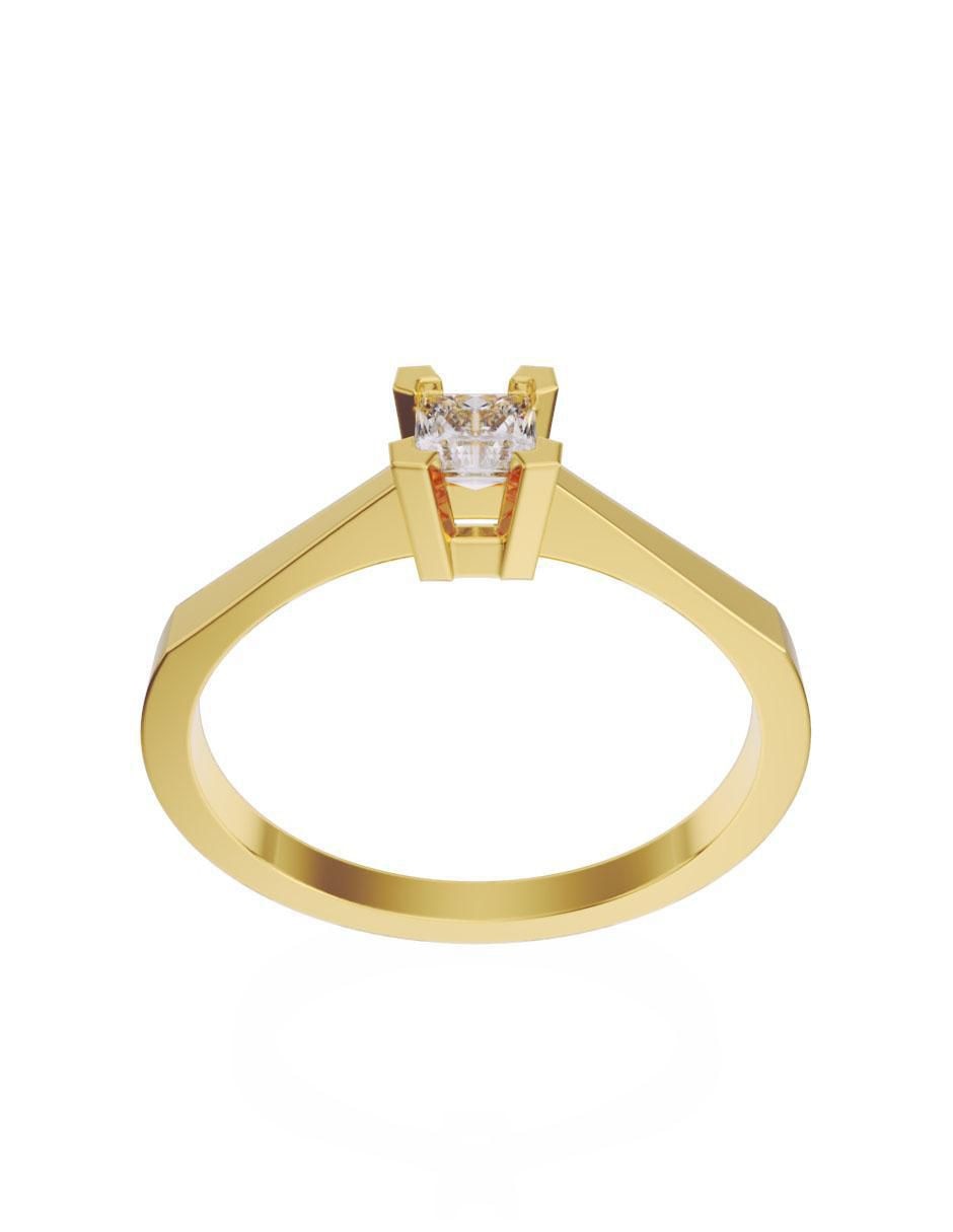 Anillo de compromiso de oro 14 k diamante 2