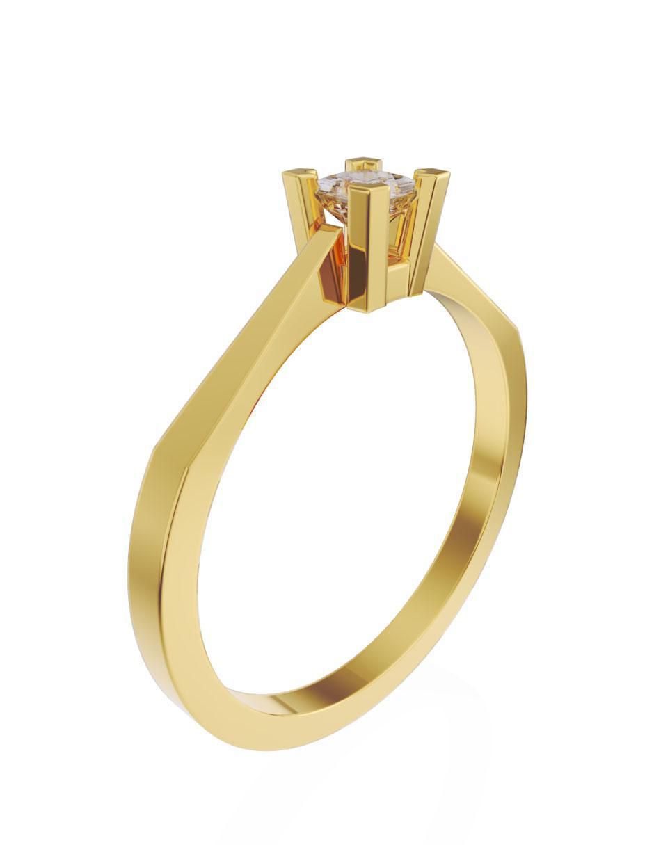 Anillo de compromiso de oro 14 k diamante 3