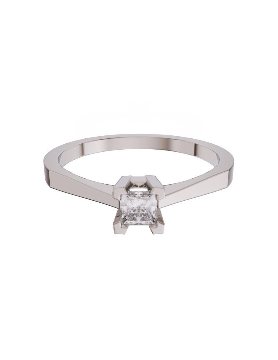 Anillo de compromiso de oro 14 k diamante