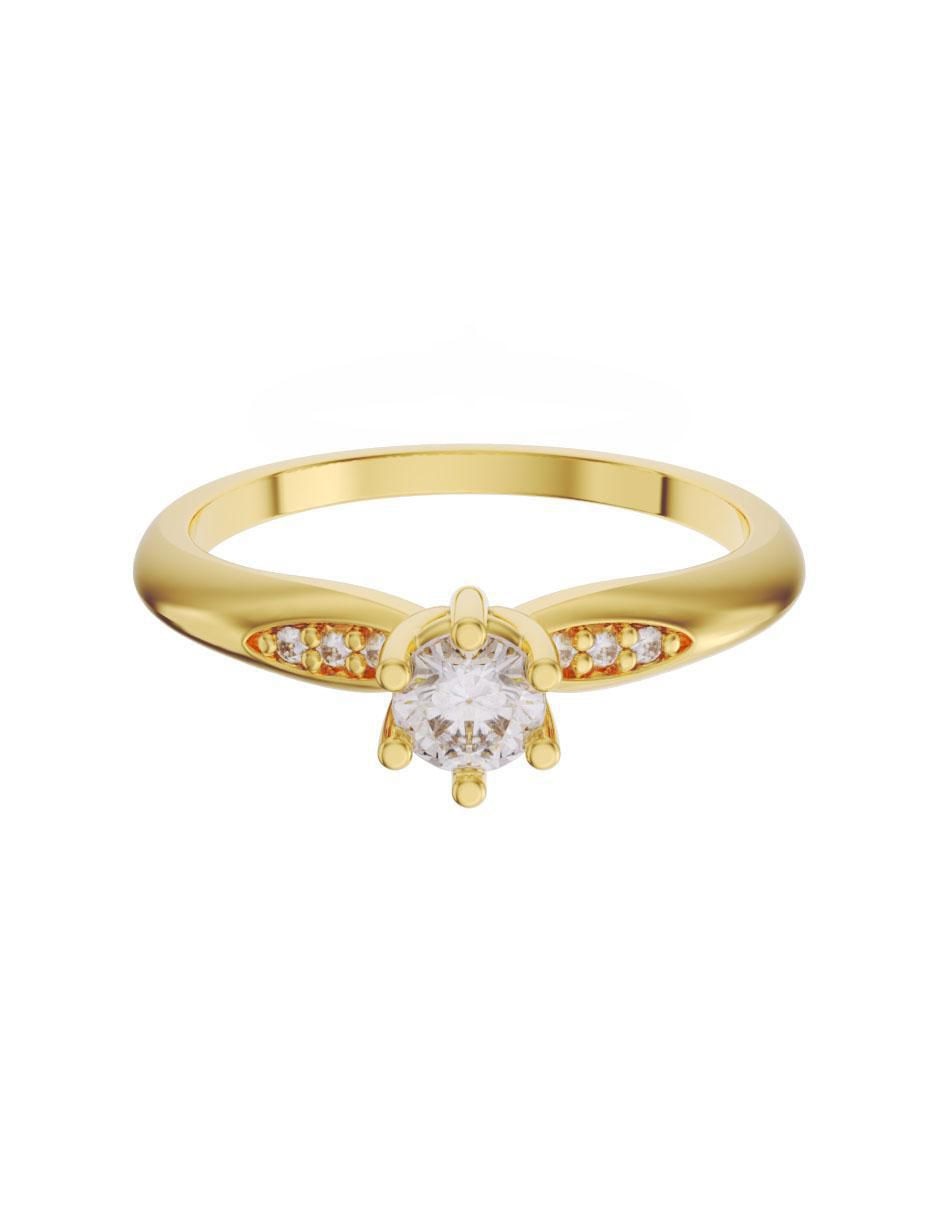 Anillo de compromiso de oro 14 k diamante