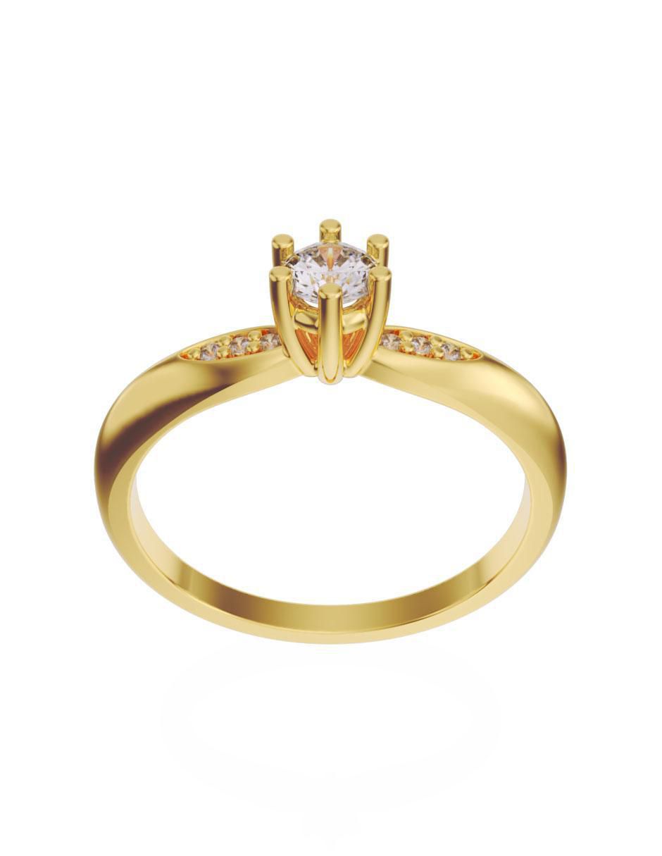 Anillo de compromiso de oro 14 k Fonelli diamante