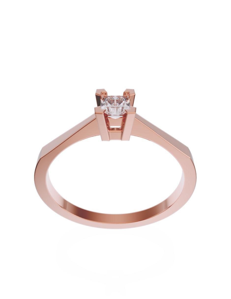 Anillo de compromiso de oro 14 k diamante 2