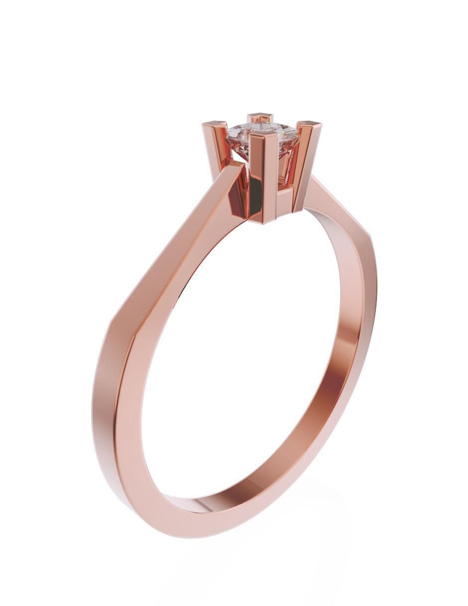 Anillo de compromiso de oro 14 k diamante 3