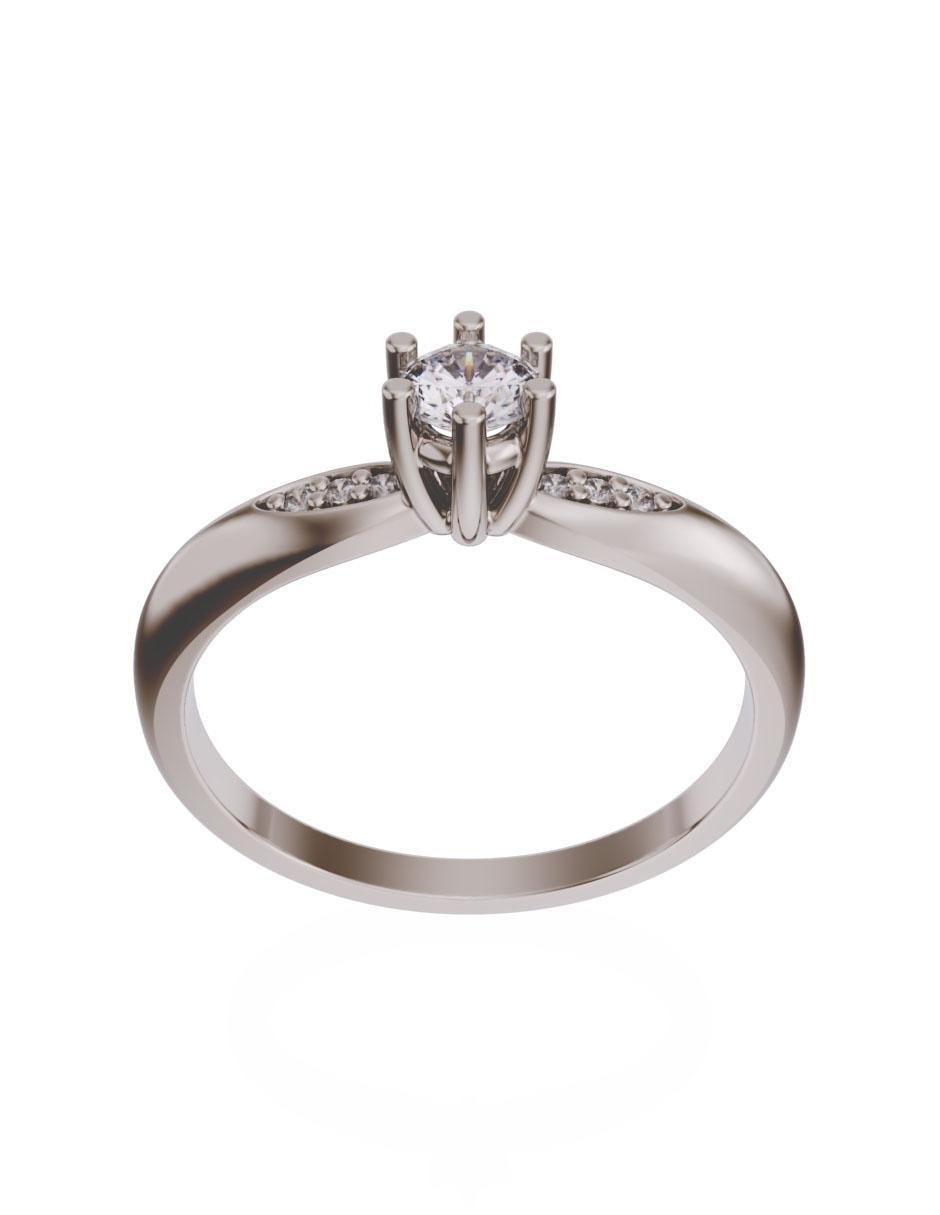 Anillo de compromiso de oro 14 k diamante 2