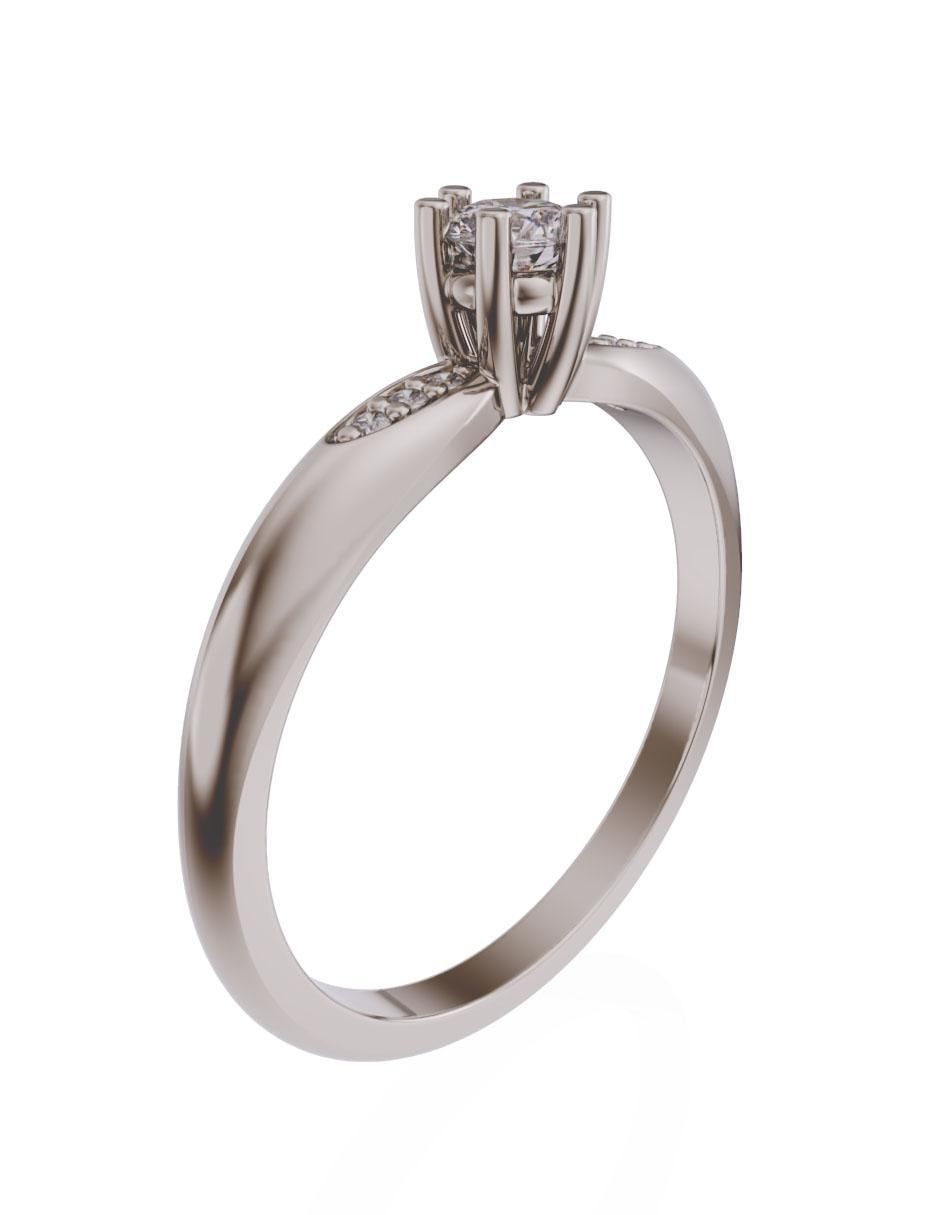 Anillo de compromiso de oro 14 k diamante 3