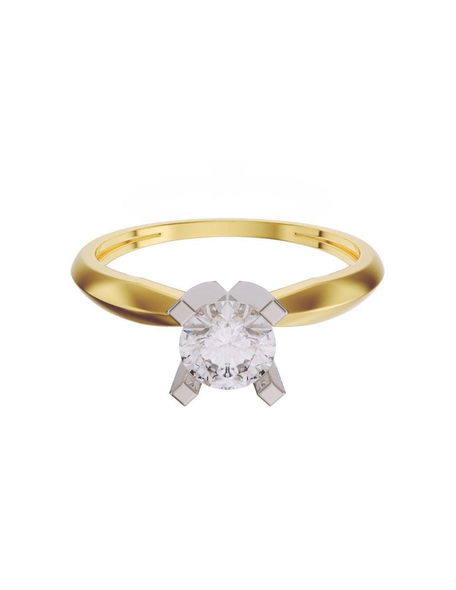 Anillo de compromiso de oro 14 k diamante