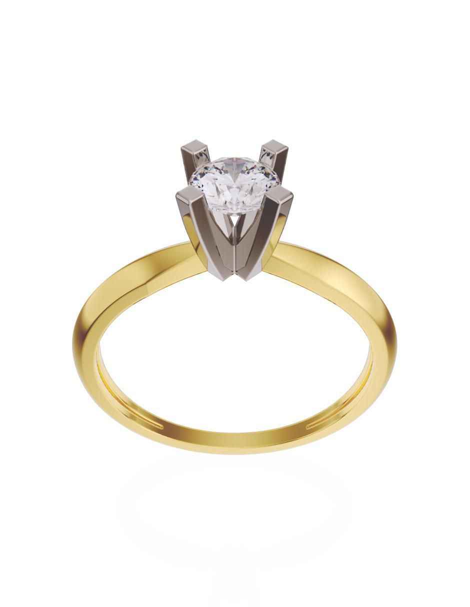 Anillo de compromiso de oro 14 k Fonelli diamante