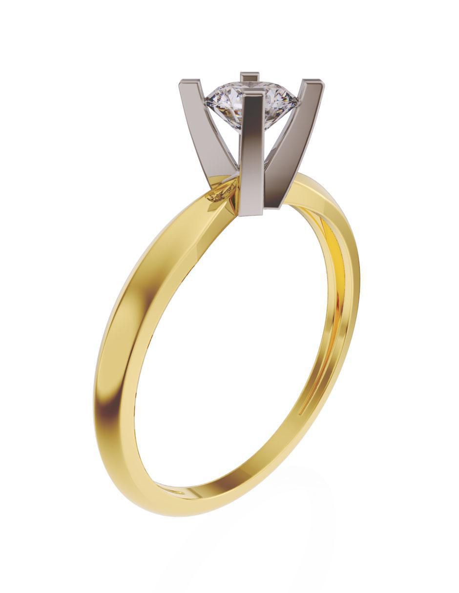 Anillo de compromiso de oro 14 k Fonelli diamante
