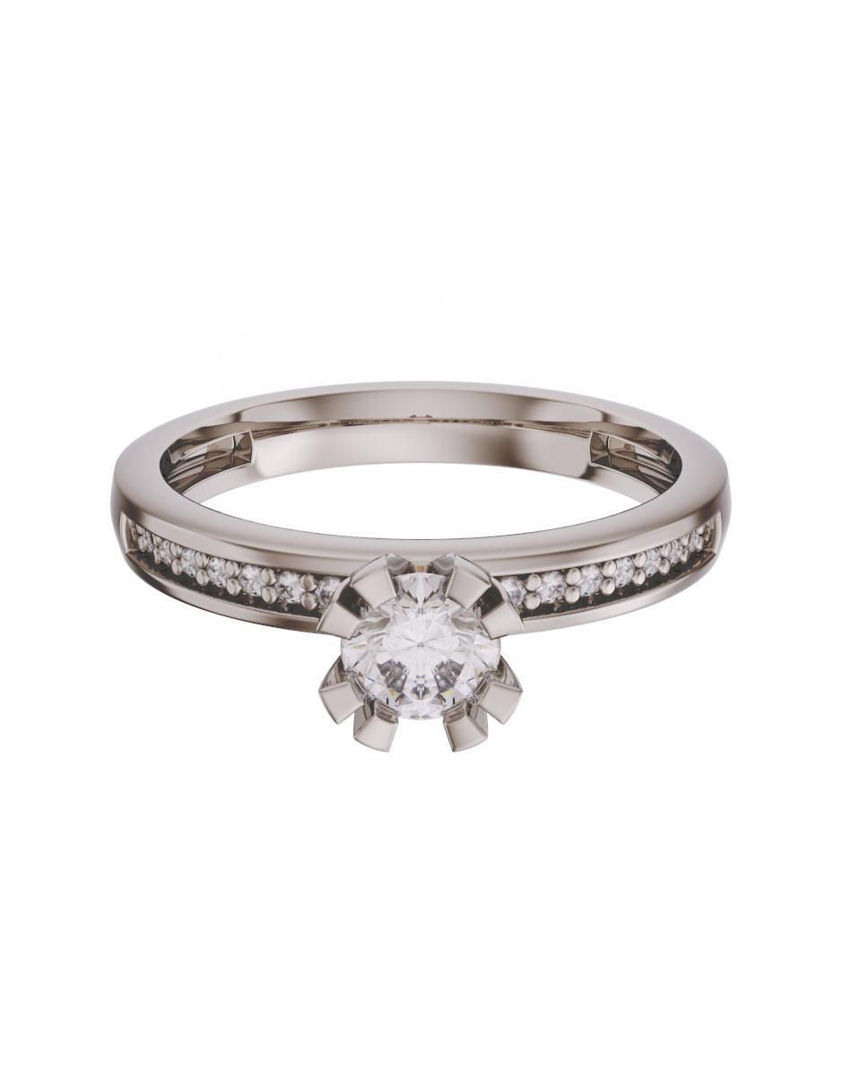 Anillo de compromiso de oro 14 k diamante