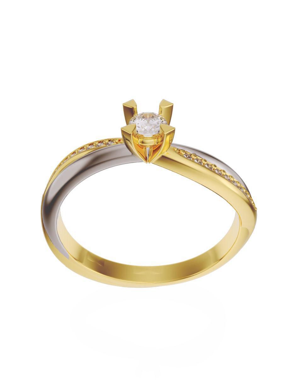 Anillo de compromiso de oro 14 k Fonelli diamante