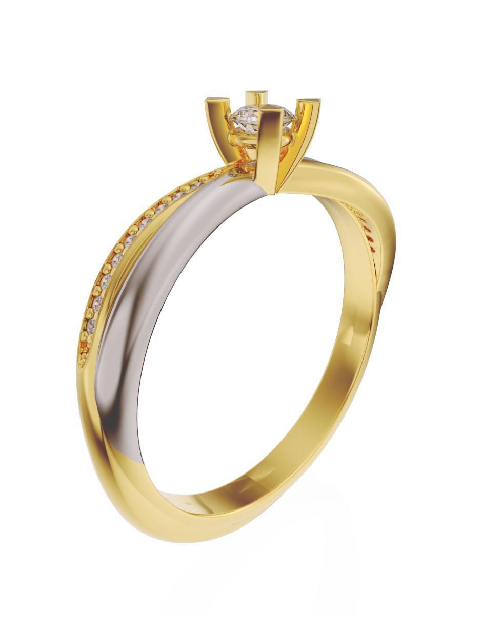 Anillo de compromiso de oro 14 k Fonelli diamante