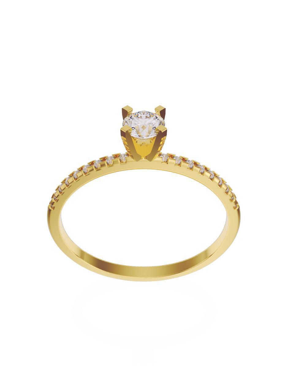 Anillo de compromiso de oro 14 k Fonelli diamante