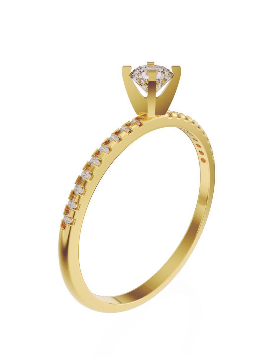 Anillo de compromiso de oro 14 k Fonelli diamante