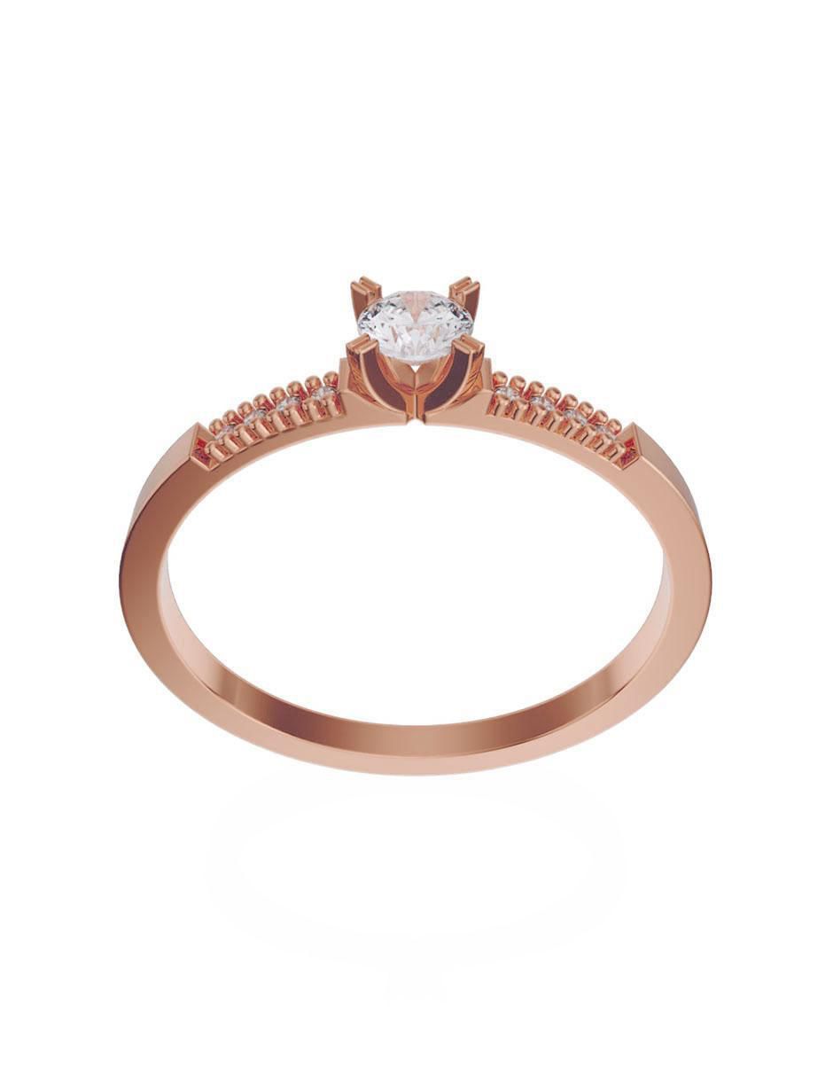 Anillo de compromiso de oro 14 k diamante 2