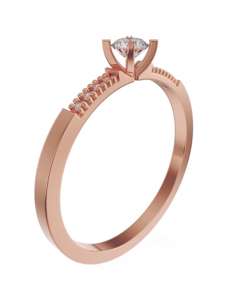 Anillo de compromiso de oro 14 k diamante 3