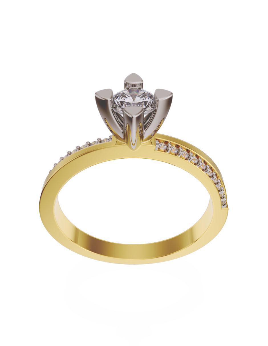 Anillo de compromiso de oro 14 k diamante 2