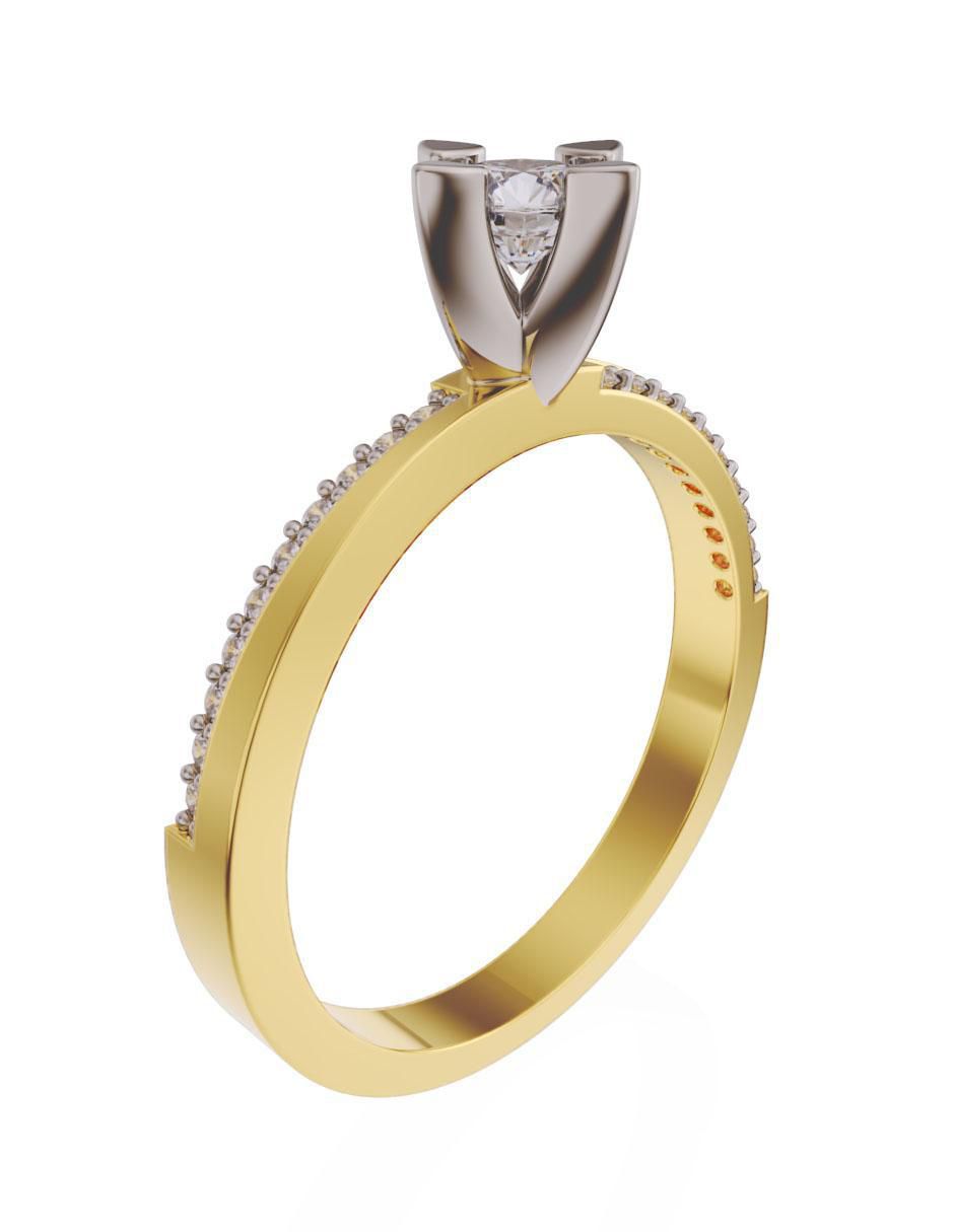 Anillo de compromiso de oro 14 k diamante 3