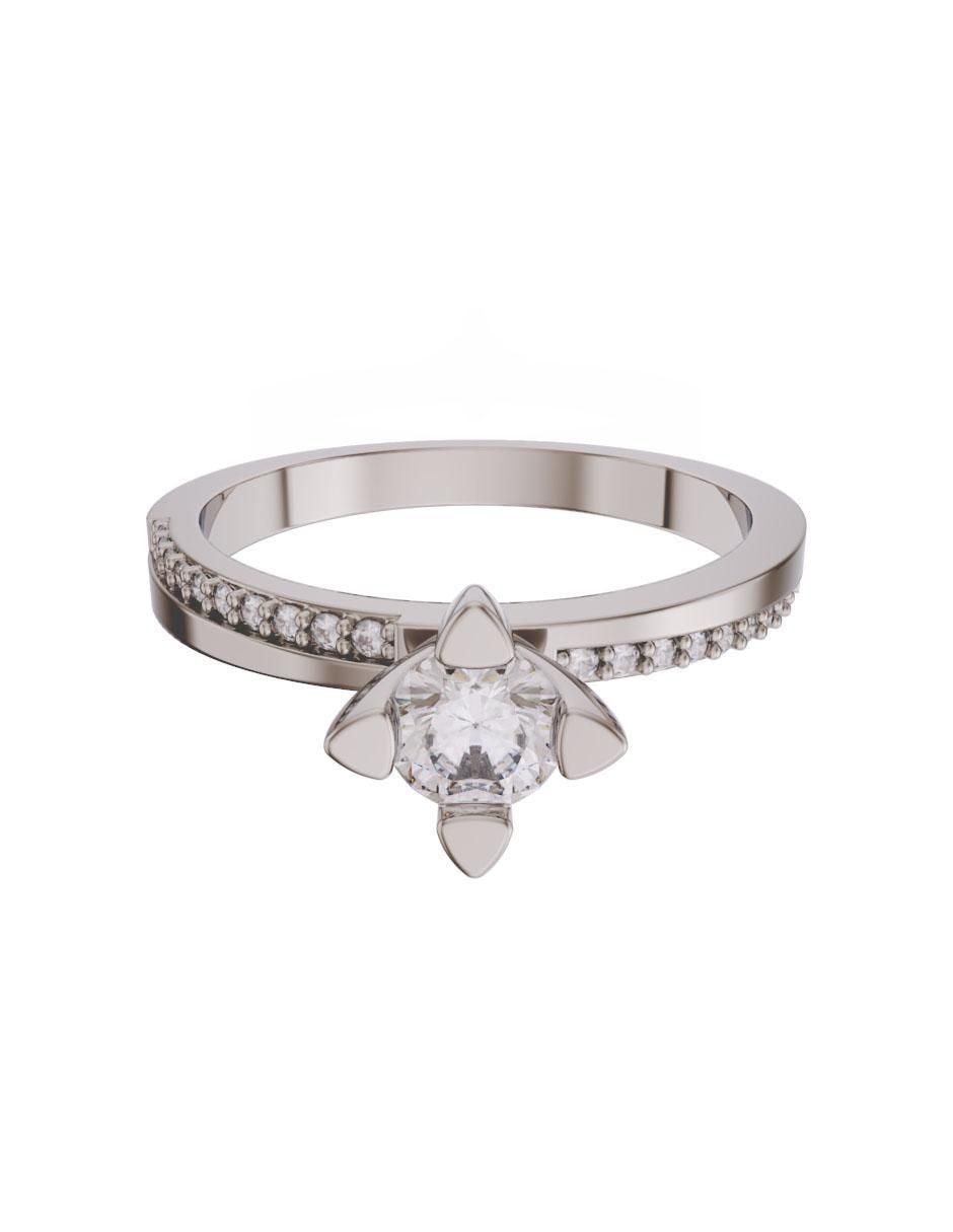 Anillo de compromiso de oro 14 k diamante Anillo de compromiso de oro 14 k diamante