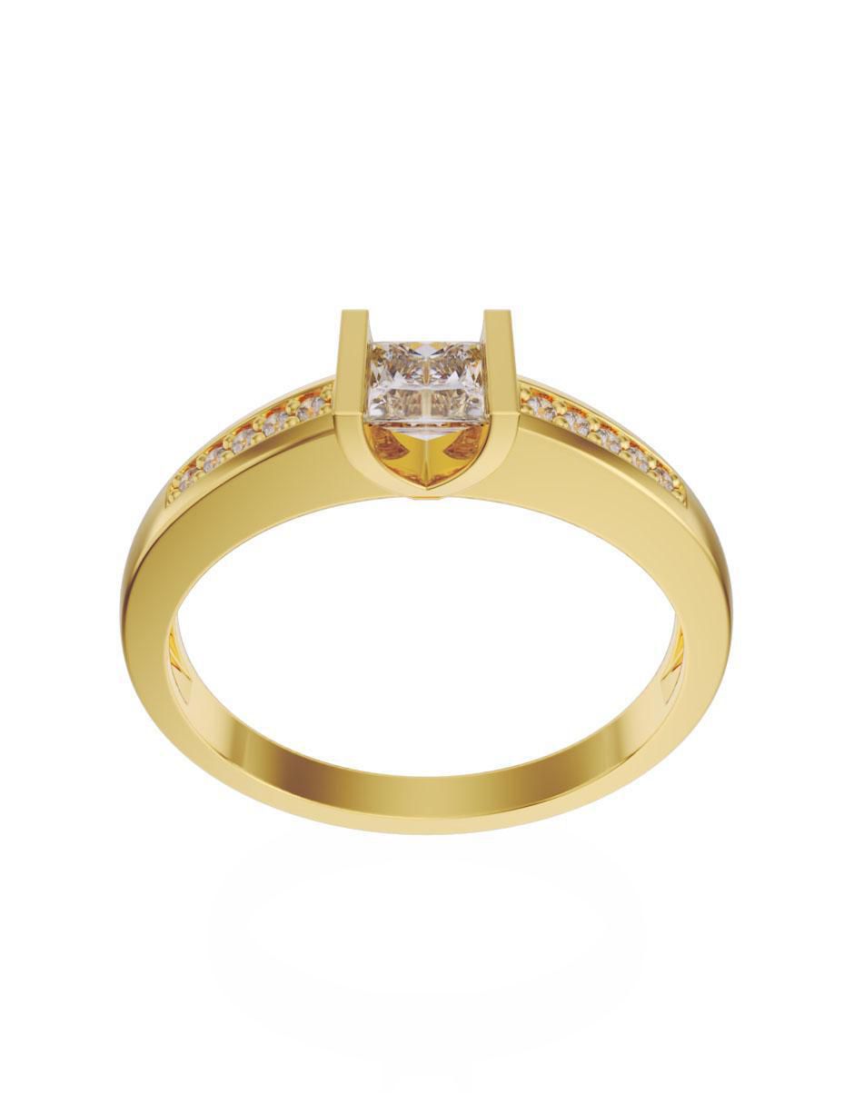 Anillo de compromiso de oro 14 k Fonelli diamante
