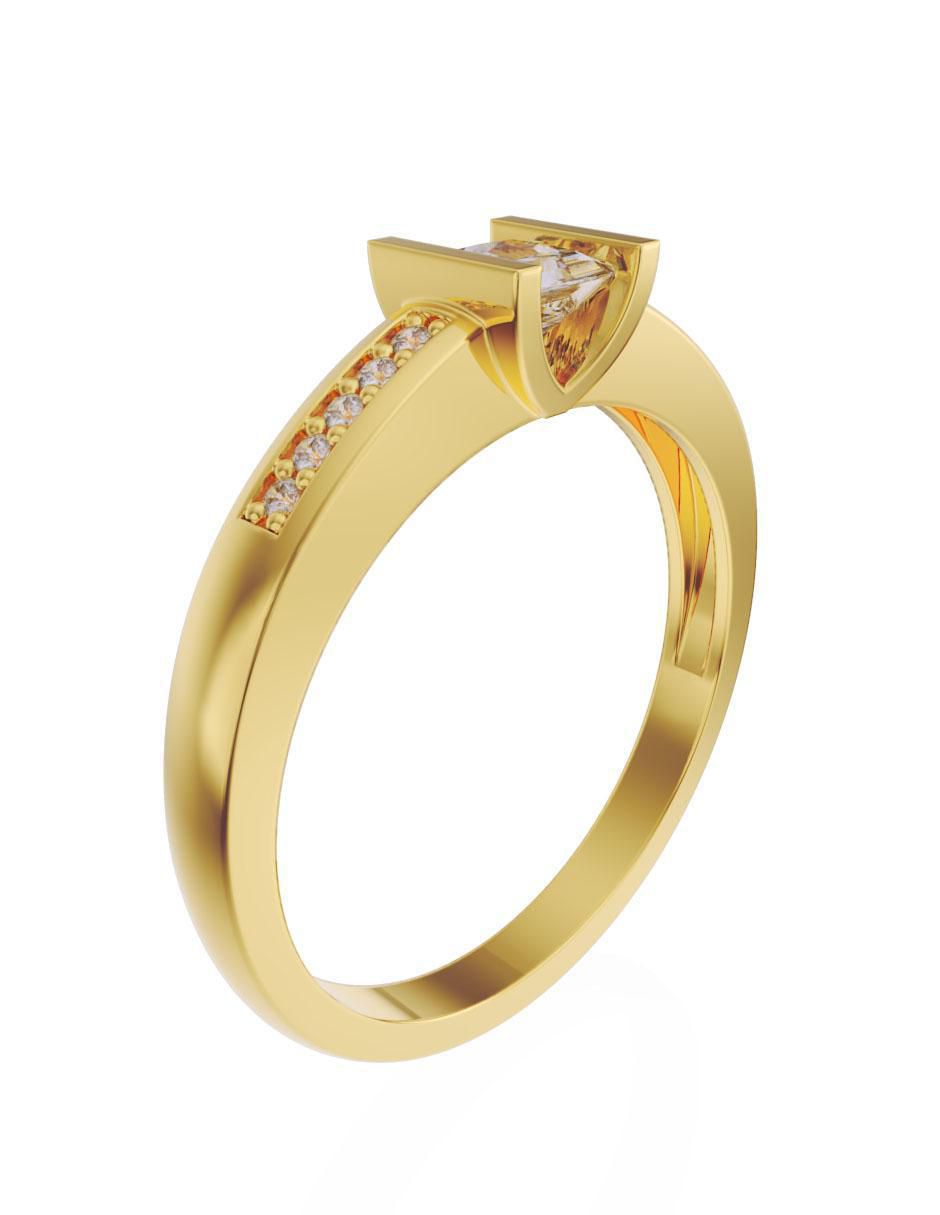 Anillo de compromiso de oro 14 k Fonelli diamante