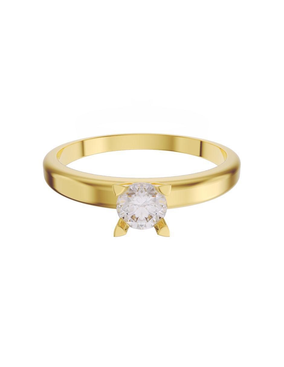 Anillo de compromiso de oro 14 k diamante